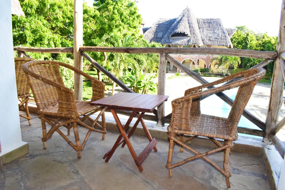 Coastal bar setting at Raquel's Bliss in Diani Beach
